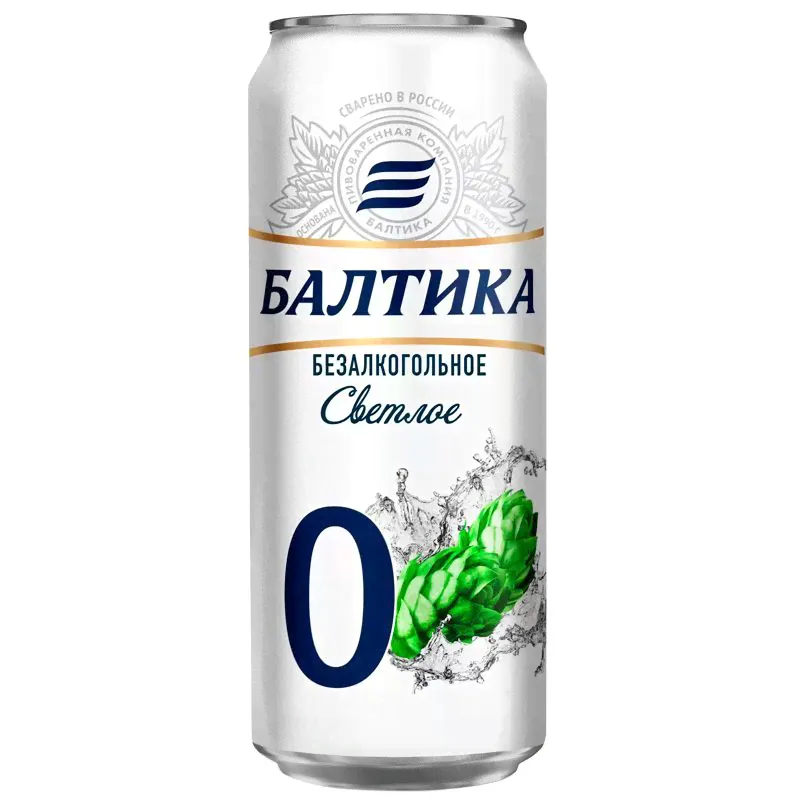БАЛТИКА №0 Пиво Свет Фильтр паст б/а 0,45л (Балтика)*24шт ж/б-1